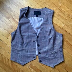 Gray Checkered Vest by Banana Republic